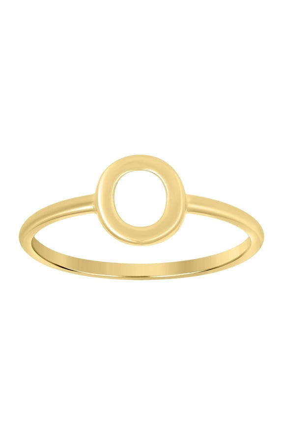 10kt Real Yellow Gold Womens Initial Alphabet O Ring
