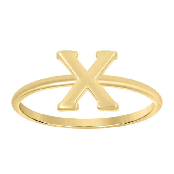 10kt Real Yellow Gold Womens Initial Alphabet X Ring