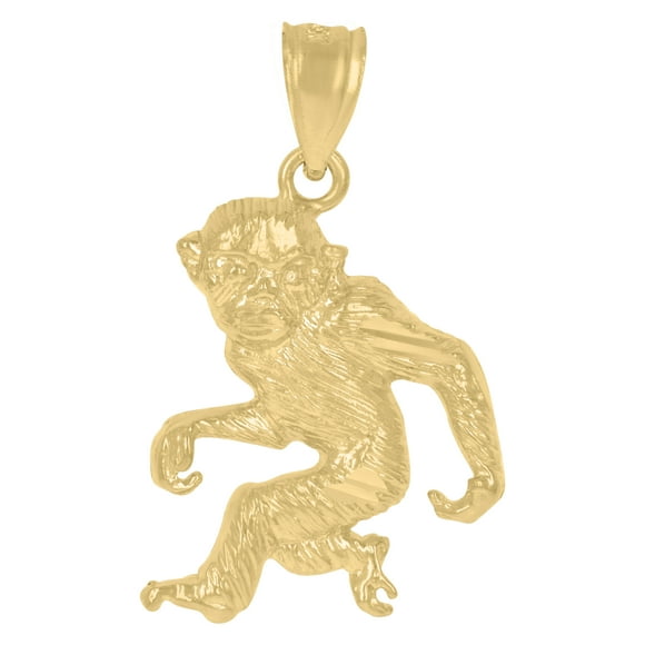10kt Real Yellow Gold Womens Mens Unisex Monkey Animal Charm Pendant
