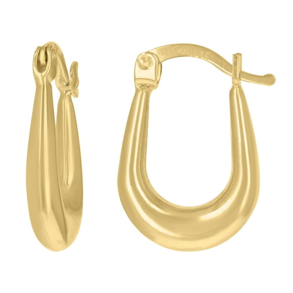 10kt Real Yellow Gold Womens Shrimp Hinged Hoops Huggies