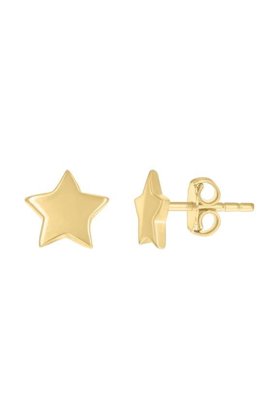 10kt Real Yellow Gold Womens Star Fashion Stud Earrings