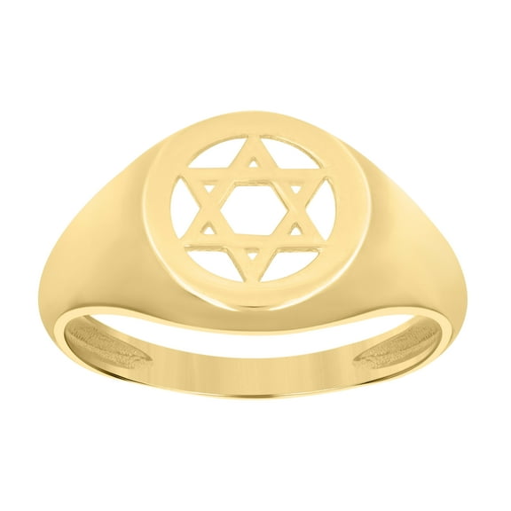 10kt Real Yellow Gold Womens Star Of David Symbol Religious Ring
