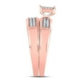 thumbnail image 1 of 10kt Rose Gold His Hers Round Diamond Cluster Matching Bridal Wedding Ring Band Set 1/3 Cttw, 1 of 4
