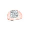 thumbnail image 1 of 10kt Rose Gold Mens Round Diamond Square Ring 1 Cttw, 1 of 1