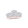 thumbnail image 1 of 10kt Rose Gold Round Diamond Halo Bridal Wedding Ring Band Set 1-3/4 Cttw, 1 of 1