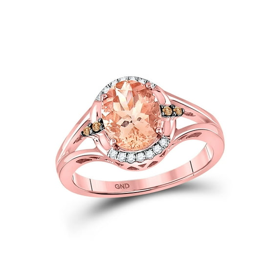 Mia Diamonds 10kt Rose Gold Womens Oval Morganite Fashion Solitaire Ring 2 Cttw
