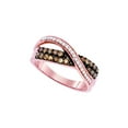 thumbnail image 1 of 10kt Rose Gold Womens Round Cognac-brown Colored Diamond Crossover Band Ring 1/2 Cttw, 1 of 1