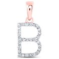 thumbnail image 1 of 10kt Rose Gold Womens Round Diamond B Initial Letter Pendant 1/8 Cttw, 1 of 1