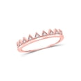 thumbnail image 1 of 10kt Rose Gold Womens Round Diamond Chevron Stackable Band Ring 1/10 Cttw, 1 of 1
