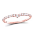 thumbnail image 1 of 10kt Rose Gold Womens Round Diamond Chevron Stackable Band Ring 1/4 Cttw, 1 of 1