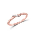 thumbnail image 1 of 10kt Rose Gold Womens Round Diamond Crossover Stackable Band Ring 1/20 Cttw, 1 of 1
