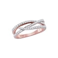 thumbnail image 1 of 10kt Rose Gold Womens Round Diamond Crossover Woven Band Ring 3/8 Cttw, 1 of 1