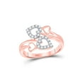 thumbnail image 1 of 10kt Rose Gold Womens Round Diamond Double Heart Ring 1/4 Cttw, 1 of 1