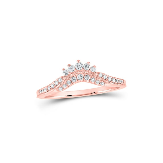 10kt Rose Gold Womens Round Diamond Enhancer Wedding Band 1/5 Cttw