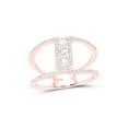 thumbnail image 1 of 10kt Rose Gold Womens Round Diamond Fashion 3-stone Ring 3/8 Cttw, 1 of 4
