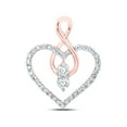 thumbnail image 1 of 10kt Rose Gold Womens Round Diamond Heart Pendant 1/3 Cttw, 1 of 1