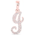 thumbnail image 1 of 10kt Rose Gold Womens Round Diamond I Initial Letter Pendant 1/8 Cttw, 1 of 1