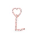 thumbnail image 1 of 10kt Rose Gold Womens Round Diamond L Heart Letter Pendant 1/10 Cttw, 1 of 1