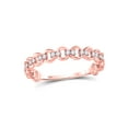 thumbnail image 1 of 10kt Rose Gold Womens Round Diamond Link Stackable Band Ring 1/8 Cttw, 1 of 4