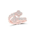 thumbnail image 1 of 10kt Rose Gold Womens Round Diamond Quatrefoil Cuff Band Ring 1 Cttw, 1 of 1
