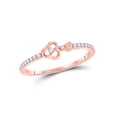 thumbnail image 1 of 10kt Rose Gold Womens Round Diamond Spade Stackable Band Ring 1/6 Cttw, 1 of 4