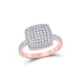 thumbnail image 1 of 10kt Rose Gold Womens Round Diamond Square Ring 5/8 Cttw, 1 of 1