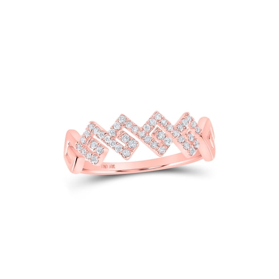 10kt Rose Gold Womens Round Diamond Stackable Band Ring 1/5 Cttw