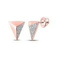 thumbnail image 1 of 10kt Rose Gold Womens Round Diamond Triangle Earrings 1/20 Cttw, 1 of 1