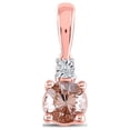 thumbnail image 1 of 10kt Rose Gold Womens Round Lab-Created Morganite Solitaire Pendant 5/8 Cttw, 1 of 1