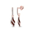 thumbnail image 1 of 10kt Rose Gold Womens Round Red Color Enhanced Diamond Dangle Earrings 1/3 Cttw, 1 of 1
