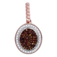 thumbnail image 1 of 10kt Rose Gold Womens Round Red Color Enhanced Diamond Oval Pendant 1/4 Cttw, 1 of 1