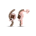 thumbnail image 1 of 10kt Rose Gold Womens Round Smoky Quartz Diamond Fashion Earrings 5/8 Cttw, 1 of 1