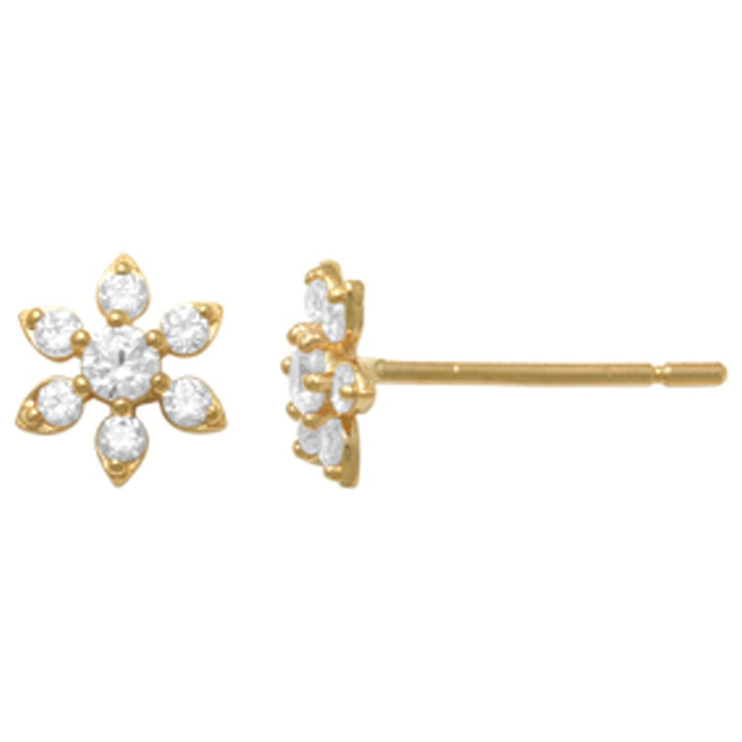 Snowflake Stud Earrings made of Solid Gold - Tales In Gold