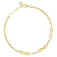 thumbnail image 1 of 10kt Tri-Color Gold Womens Cubic-Zirconia Infinity Charm Bracelet Size 8 Inches, 1 of 1