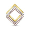 thumbnail image 1 of 10kt Tri-Tone Gold Womens Round Diamond Diagonal Square Fashion Pendant 1/6 Cttw, 1 of 2