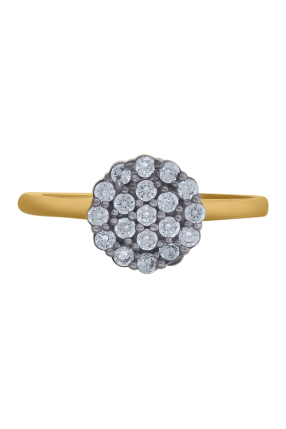 10kt Two-Tone Gold Womens Cubic Zirconia CZ Cluster Promise Bridal Anniversary Engagement Wedding Ring, Womens Size: 7