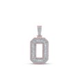 thumbnail image 1 of 10kt Two-tone Gold Mens Baguette Diamond O Initial Letter Charm Pendant 2-1/5 Cttw, 1 of 1