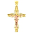 thumbnail image 1 of 10k Two-tone Gold Mens Crucifix Cross Religious Charm Pendant Pendant Necklace for Men, 1 of 3