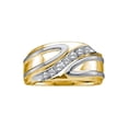 thumbnail image 1 of 10kt Two-tone Gold Mens Round Diamond Diagonal Row Band Ring 1/4 Cttw, 1 of 1