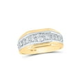 thumbnail image 1 of 10kt Two-tone Gold Mens Round Diamond Graduated Band Ring 1 Cttw, 1 of 4