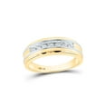 thumbnail image 1 of 10kt Two-tone Gold Mens Round Diamond Single Row Band Ring 1/4 Cttw, 1 of 4