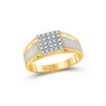 thumbnail image 1 of 10kt Two-tone Gold Mens Round Diamond Square Ring 1/8 Cttw, 1 of 2