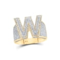 thumbnail image 1 of 10kt Two-tone Gold Mens Round Diamond W Initial Letter Ring 1-1/3 Cttw, 1 of 1