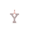 thumbnail image 1 of 10kt Two-tone Gold Mens Round Diamond Y Initial Letter Pendant 3/8 Cttw, 1 of 1