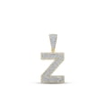 thumbnail image 1 of 10kt Two-tone Gold Mens Round Diamond Z Letter Charm Pendant 3/4 Cttw, 1 of 1