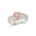 thumbnail image 1 of 10kt Two-tone Gold Round Diamond Bridal Wedding Ring Band Set 1/3 Cttw, 1 of 1