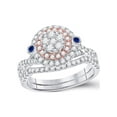 thumbnail image 1 of 10kt Two-tone Gold Round Diamond Bridal Wedding Ring Band Set 1 Cttw, 1 of 1