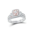thumbnail image 1 of 10kt Two-tone Gold Round Diamond Bridal Wedding Ring Band Set 1 Cttw, 1 of 1