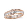 thumbnail image 1 of 10kt Two-tone Gold Womens Round Diamond 3-Piece Stackable Band Set 1/8 Cttw, 1 of 1