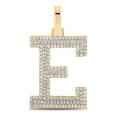 thumbnail image 1 of 10kt Two-tone Gold Womens Round Diamond E Initial Letter Pendant 1/2 Cttw, 1 of 1